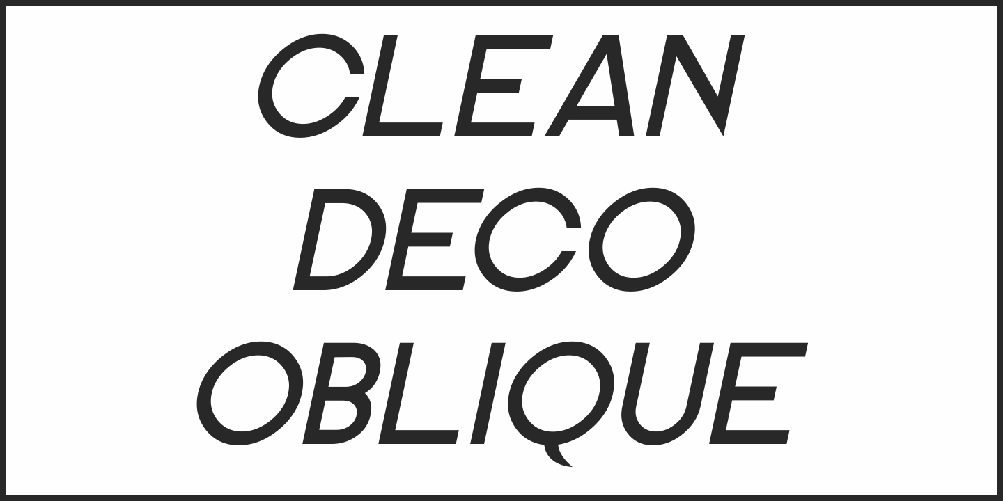 Example font Clean Deco JNL #3